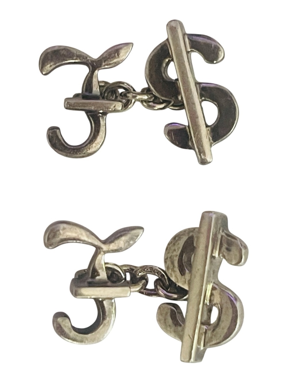 Links of London Sterling Silver Cufflinks 925 Dollar Pound Sign Vintage 1992